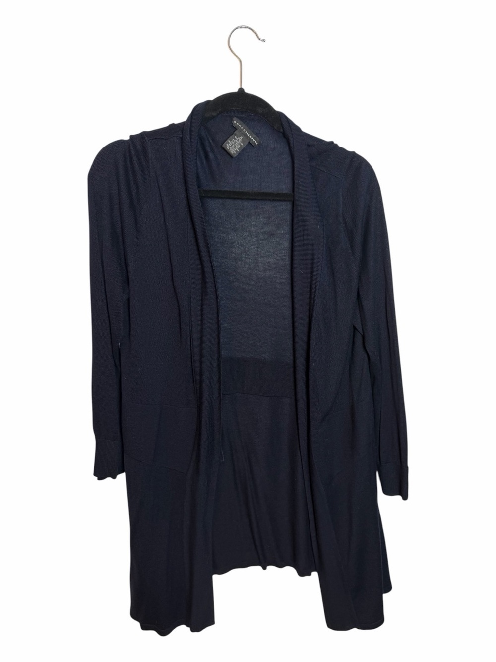 Grace Elements Knit Navy Solid Open Front Cardigan Sweater 3/4 Sleeve Juniors XL